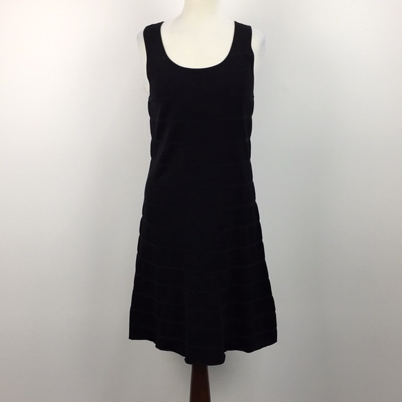 NWT Carmen Black On Black Stripe Jersey Knit Dress - Picture 1 of 7